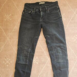 Madewell distressed black cropped skinny jean